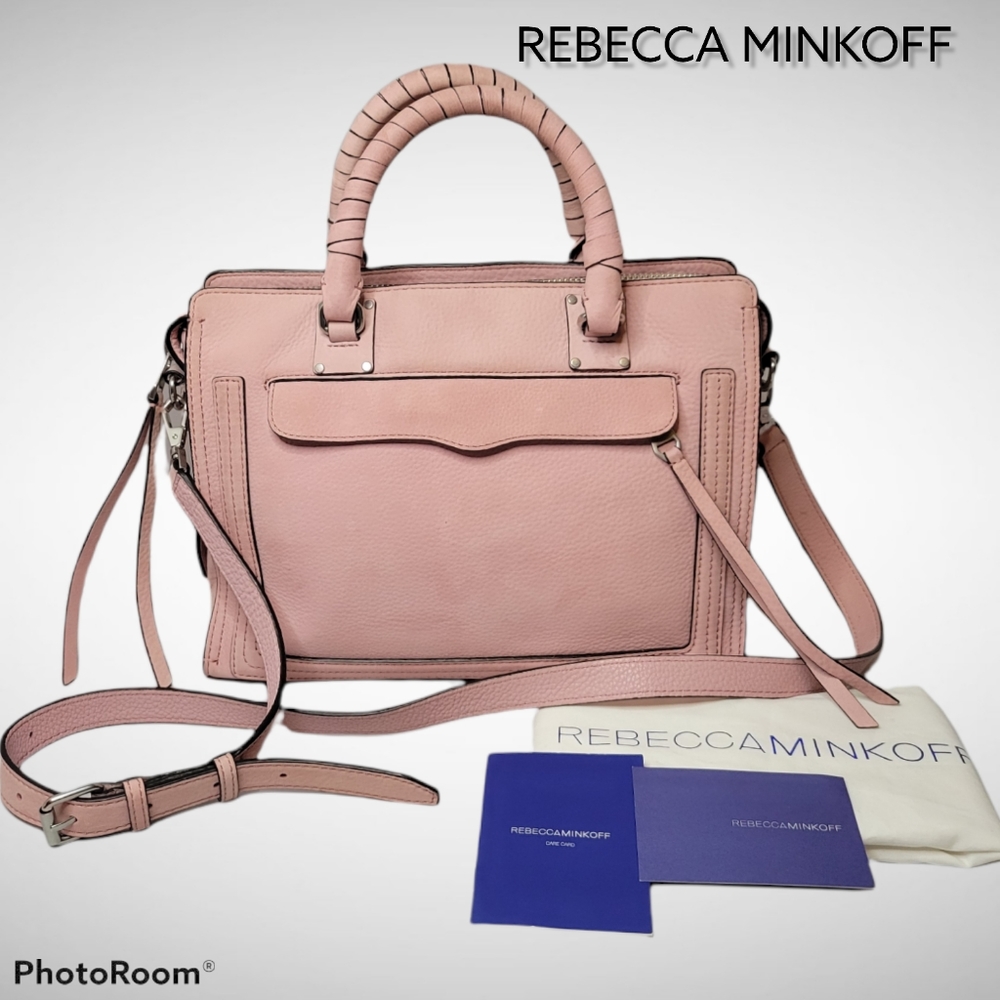 Rebecca Minkoff Medium Bree Leather Satchel Pink - Picture 1 of 16